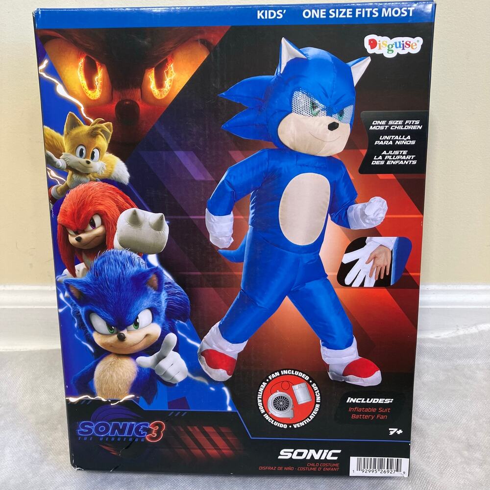 Sonic The Hedgehog 3 Unisex 7+ Child Youth Inflatable Halloween Costume One Size